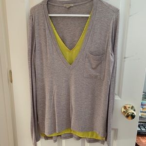 Bordeaux Long Sleeve Layer Tee, Size XS